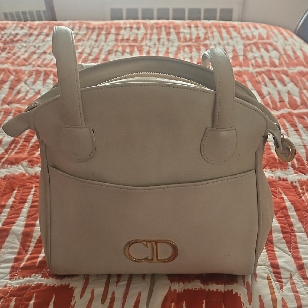 Cristian Dior Vintage Ivory Tote Bag